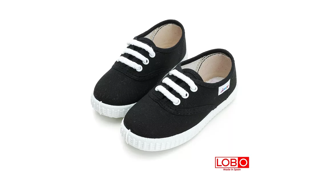 【LOBO】西班牙百年品牌Bambas環保膠底休閒童鞋-黑色 親子款21黑色