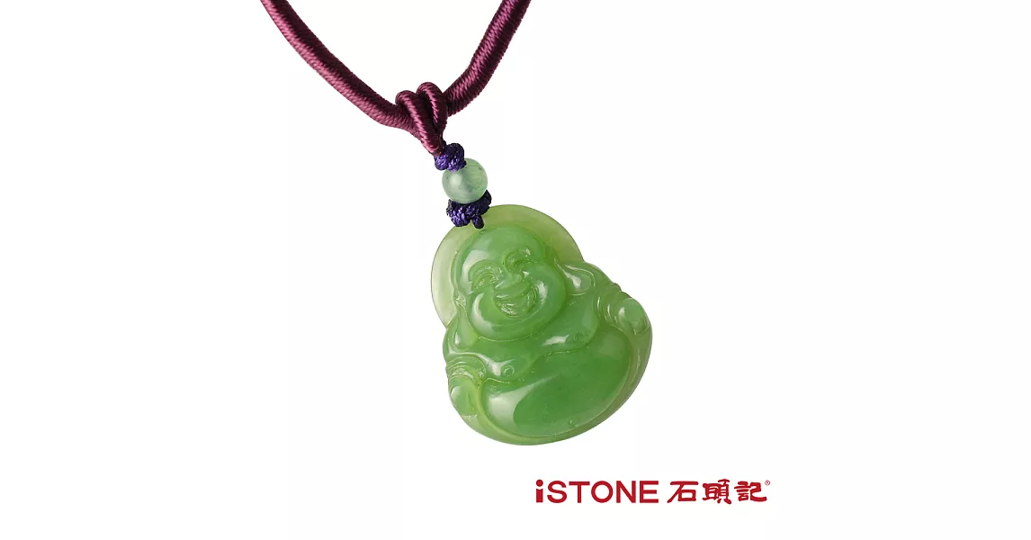 石頭記 護身平安彌勒佛碧玉項鍊-中