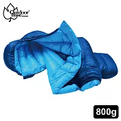 【Outdoorbase】Snow Monster-頂級羽絨保暖睡袋 FP700+UP 800g 極輕量羽絨睡袋 24684(海洋藍/中藍)