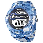blink 活力繽紛多色潮流迷彩電子錶-M1087-DE(白藍)