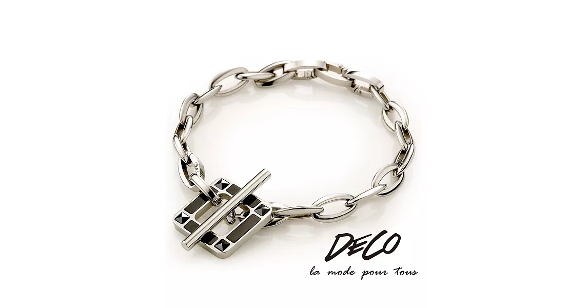DECO X MASSA-G【Loop】迴圈-黑 白鋼手鍊S
