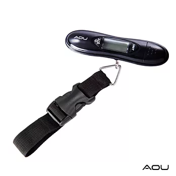 AOU 多功能日本YKK扣具行李秤 攜帶式手提行李電子秤66-025(個性黑)