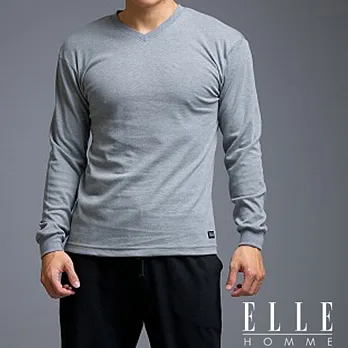 ELLE 跨年慶活動保暖V領衛生衣M灰色