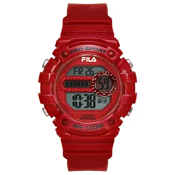 FILA 絕對玩色時尚運動腕錶-紅