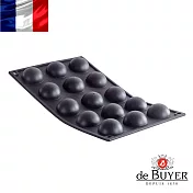 法國【de Buyer】畢耶烘焙『黑軟矽膠模系列』15 格半圓形蛋糕烤模