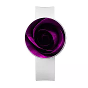 韓國 valook 時尚無指針手錶 紫紅玫瑰 Magenta Rose (White)
