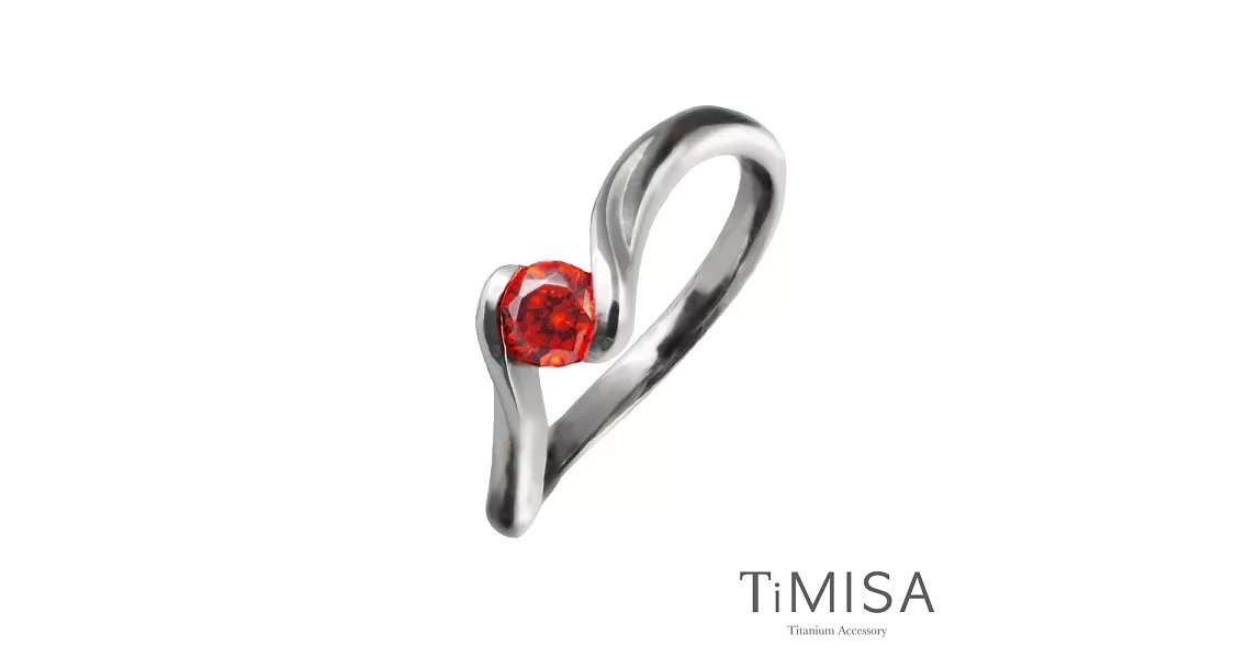 TiMISA《美好時光》(四色)純鈦戒指紅鑽