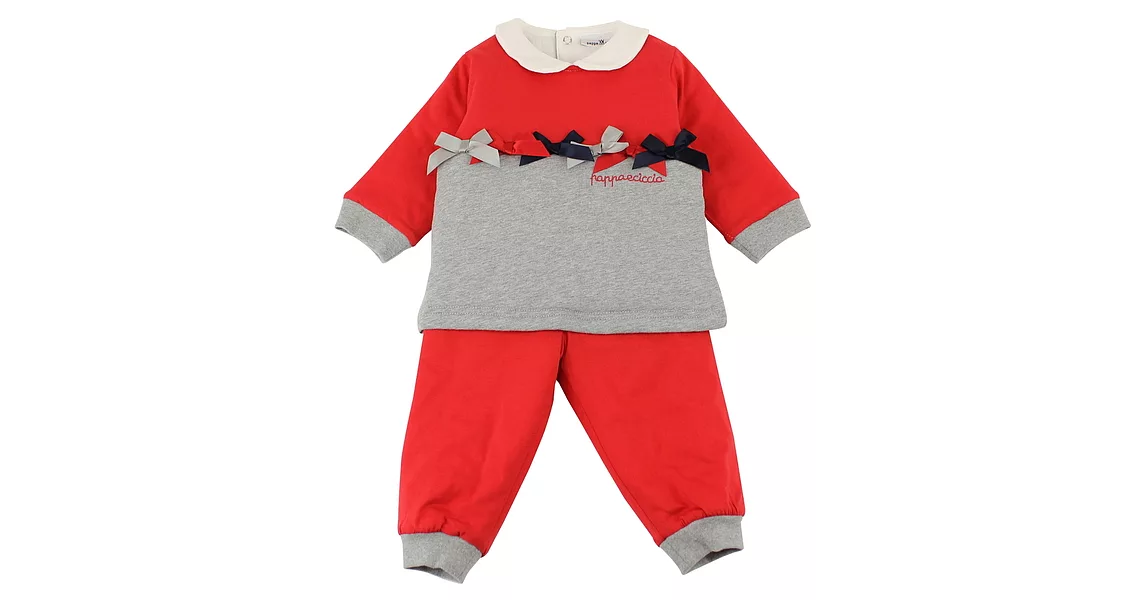 【愛的世界】鋪棉蝴蝶結套裝-台灣製-6M紅色