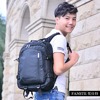 Fanste_梵仕特 電腦後背包 多功能休閒包-9418黑色