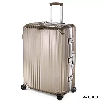AOU 絕美時尚系列 25吋全面強化德國PC材料專利行李箱 (香檳金) 90-025B