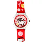 Hello Kitty 玩樂星球造型腕錶-紅