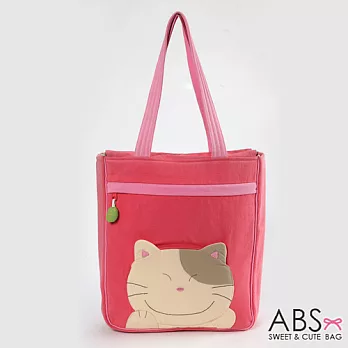ABS貝斯貓 Smile Cat 拼布肩提包 手提袋 (甜心粉) 88-063