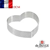 法國【de Buyer】畢耶烘焙『法芙娜不鏽鋼氣孔塔模系列』心形塔模12cm雙人份(2入/組)