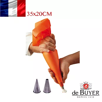 法國【de Buyer】畢耶烘焙 專業可洗式PE擠花袋35cm(含2款擠花嘴)