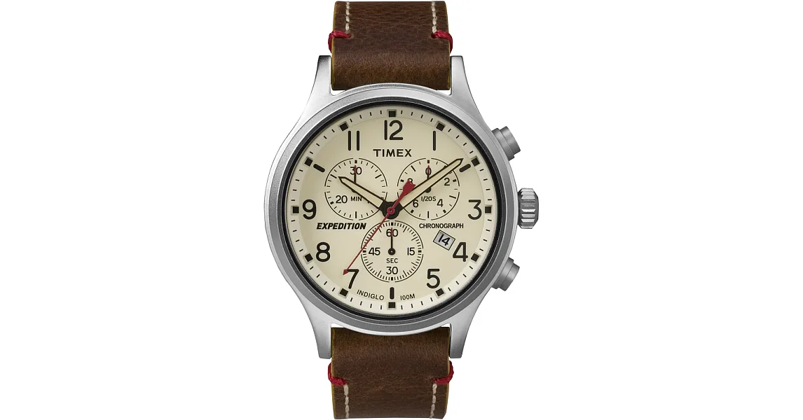 【TIMEX】天美時 Scout Chrono系列三眼計時手錶 (米色 TXT4B04300)