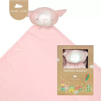 美國 Angel Dear 大頭動物嬰兒毛毯單入禮盒 (粉紅小羊)粉紅小羊