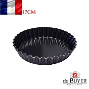 法國【de Buyer】畢耶烘焙『輕礦藍鐵烘焙系列』圓形波浪邊塔模17cm(2入/組)