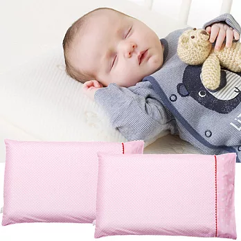 【奇哥 ClevaMama】防扁頭嬰兒枕-專用枕套2入(粉色點點)