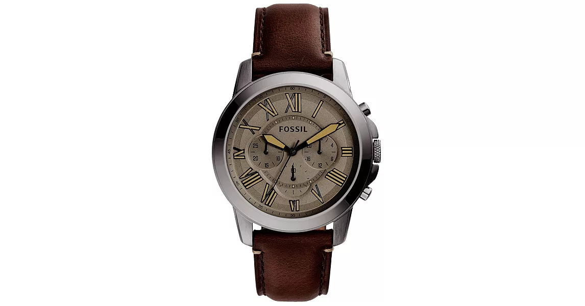 FOSSIL 古典伯爵三環計時腕錶-FS5214