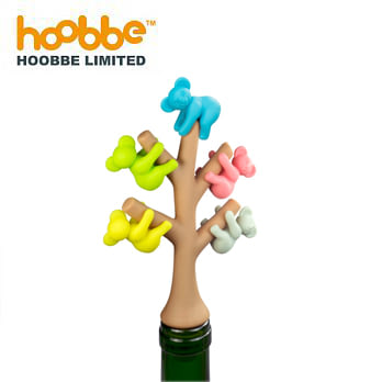 HOOBBE-無尾熊造型酒杯標記與瓶塞