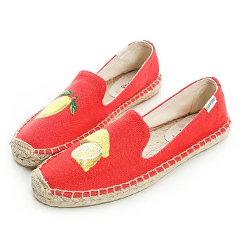 美國【SOLUDOS】童趣刺繡 檸檬 草編懶人鞋 FSS1514-6307檸檬