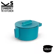 【義大利Sambonet】Terra Cotto系列圓形鑄鐵湯鍋10cm(藍綠色)