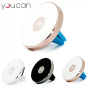 YOUCAN優贊 簡約新款設計 奈米微吸 冷氣口手機架 適用 3.5吋~5.5吋 手機 高質感鋁合金材質 出風口車架玫瑰金