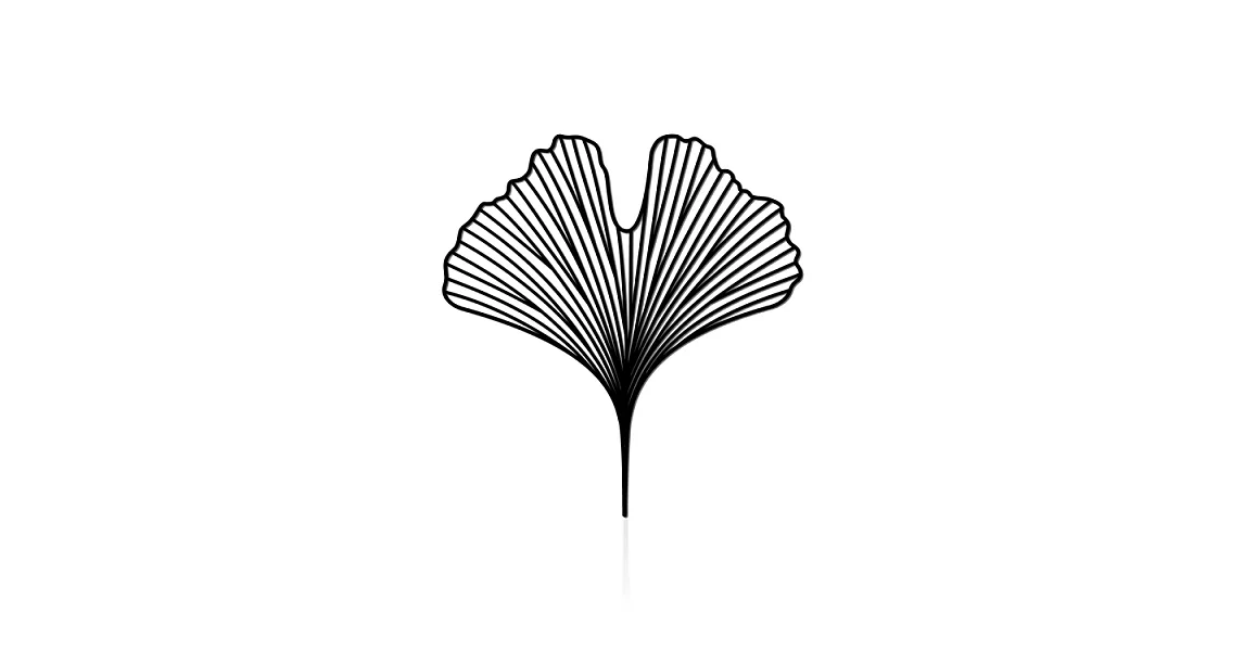 moorigin / 銀杏胸針 M / 黑