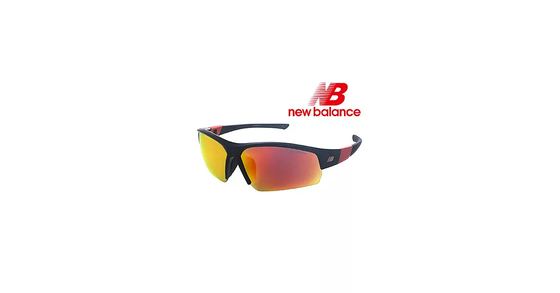 【New Balance】運動太陽眼鏡-黑框/水銀黃橘鏡面(NB8041-C10)