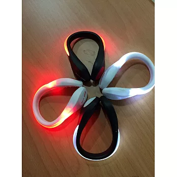 夜間戶外運動LED發光鞋夾 安全警示 鞋夾/手環白框紅光