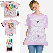 【摩達客】(預購)美國進口ColorWear  心心相印 DIY彩繪塗鴉 短袖T恤(附布料畫筆+衣型盒)S粉紅色