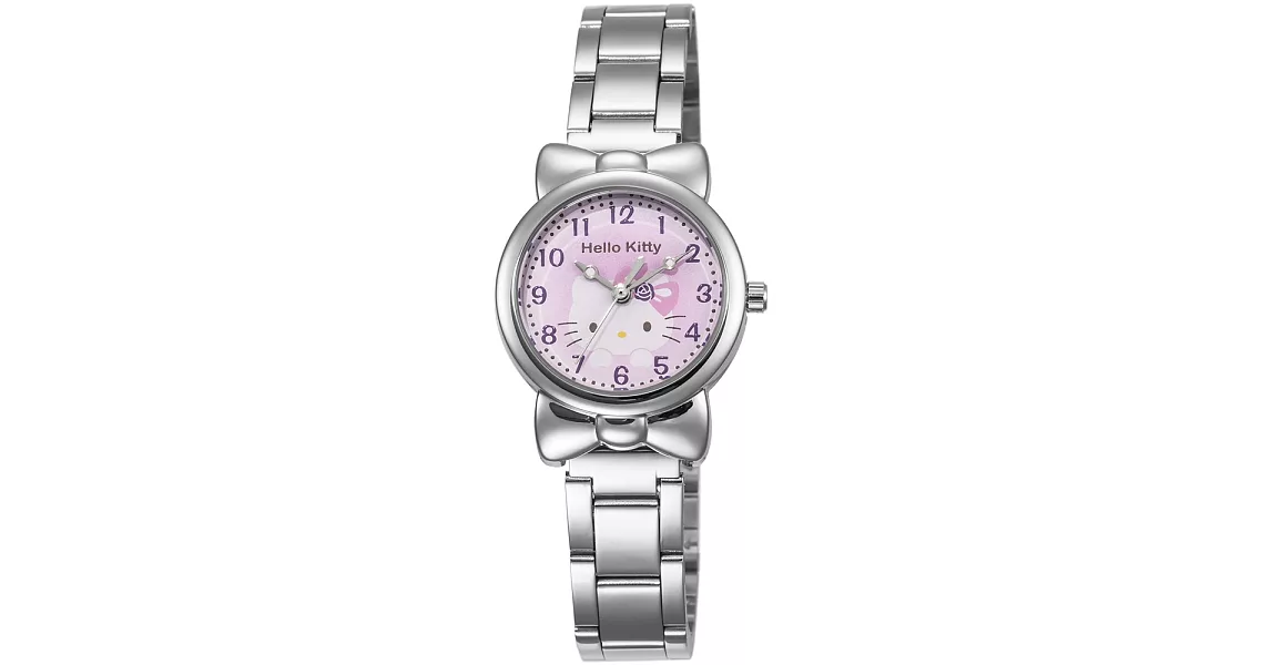 【HELLO KITTY】凱蒂貓可愛蝴蝶結俏皮手錶 (紫 LK688LWVA)