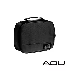 AOU 旅行萬用包 3C立體空間 配件收納包 露營收納包 多功能裝備工具袋(多色任選)66─043 黑