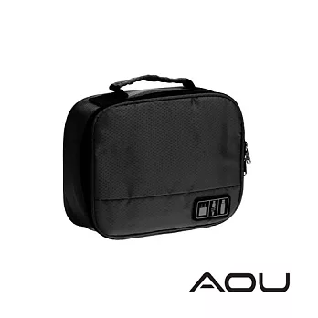 AOU 旅行萬用包 3C立體空間 配件收納包 露營收納包 多功能裝備工具袋(多色任選)66-043 黑