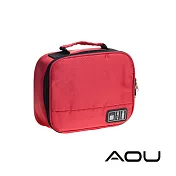AOU 旅行萬用包 3C立體空間 配件收納包 露營收納包 多功能裝備工具袋(多色任選)66-043 紅