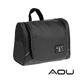 AOU 多功能可掛式盥洗包 化妝包 旅行收納包 露營收納包 多功能裝備工具袋(多色任選)66-044 黑