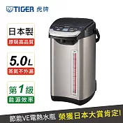 【TIGER 虎牌】日本製_5.0L無蒸氣VE節能省電真空熱水瓶(PIE-A50R-KX)