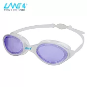 LANE4羚活女性專用抗UV舒適泳鏡 A352淺紫/透明閃藍