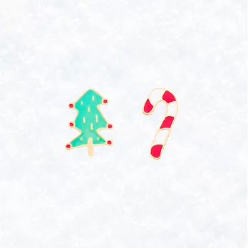 Little OH! 聖誕系列 手作耳環（聖誕禮物/聖誕樹/拐杖/雪人/可可/雪花/聖誕老人/聖誕許願襪/麋鹿）交換禮物 台灣設計 - 聖誕樹