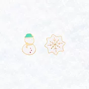 Little OH! 聖誕系列 手作耳環(聖誕禮物/聖誕樹/拐杖/雪人/可可/雪花/聖誕老人/聖誕許願襪/麋鹿)交換禮物 台灣設計 - 雪人
