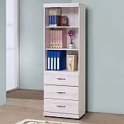 《Homelike》莉薇2尺三抽書櫃(二色可選) 白栓木紋
