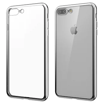 SwitchEasy Flash iPhone 7 Plus 金屬質感邊框軟質保護套-銀色