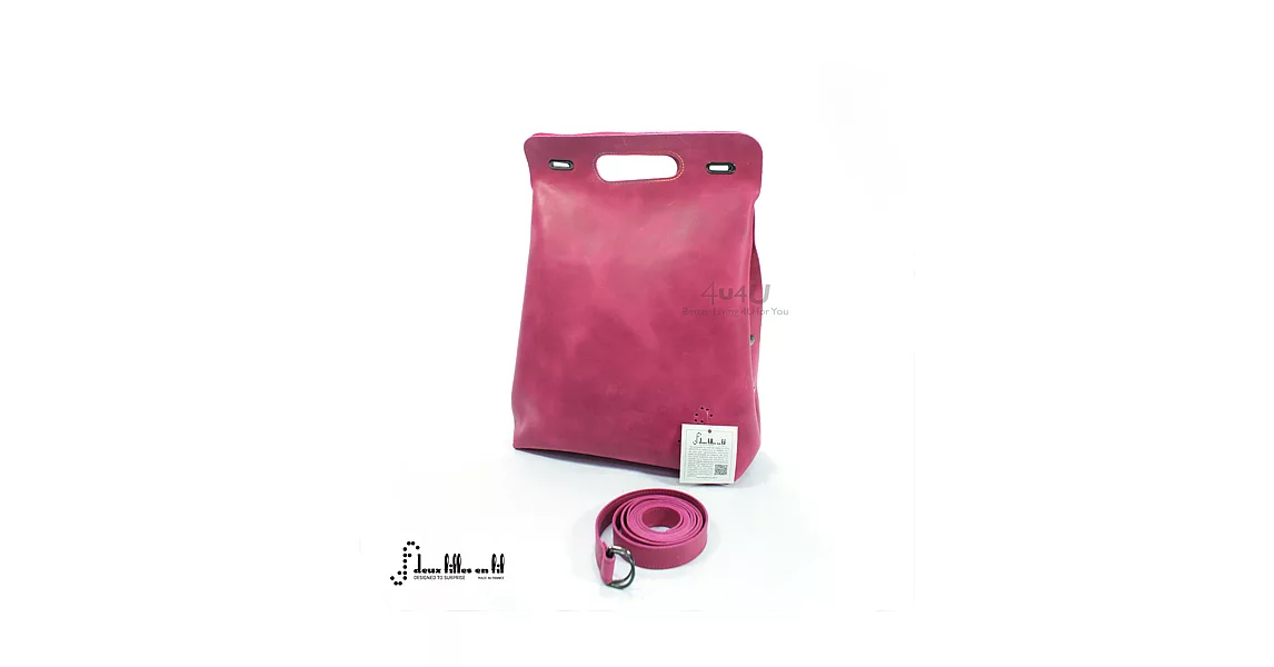 【Deux Filles en Fil法國摺疊包】SAC KABA粉紅