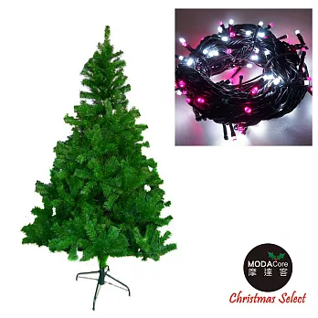 台灣製 5尺/5呎(150cm)豪華版綠聖誕樹(不含飾品組)+100燈LED燈11串(本島免運費)粉紅白光