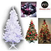 台灣製造5呎/5尺(150cm)豪華版夢幻白色聖誕樹 (+飾品組)(+LED100燈15串)(本島免運費)飾品紫金色系+粉紅白光