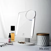 【Ms.elec米嬉樂】觸控柔光化妝鏡 LED TABLE MAKEUP MIRROR白