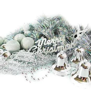 聖誕裝飾配件包組合~純銀色系 (2尺(60cm)樹適用)(不含聖誕樹)(不含燈)YS-DS02001
