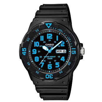 CASIO 卡西歐 MRW-200H 時尚低調系列防水運動手錶-2B 螢光藍
