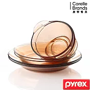 【美國康寧Pyrex】透明耐熱玻璃餐盤6件組(602)