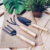 【Meric Garden】綠手指木把園藝工具三件組(鏟/叉/耙)